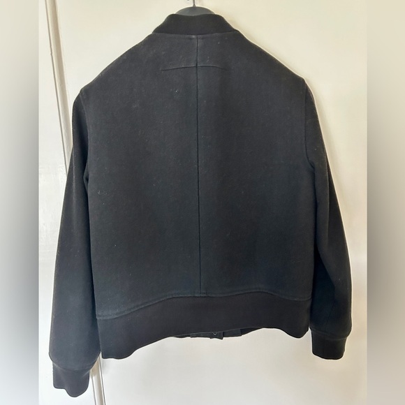 Kate Spade Saturday Bomber Jacket Black Wool Varsity Snap Front size Medium - Picture 9 of 16